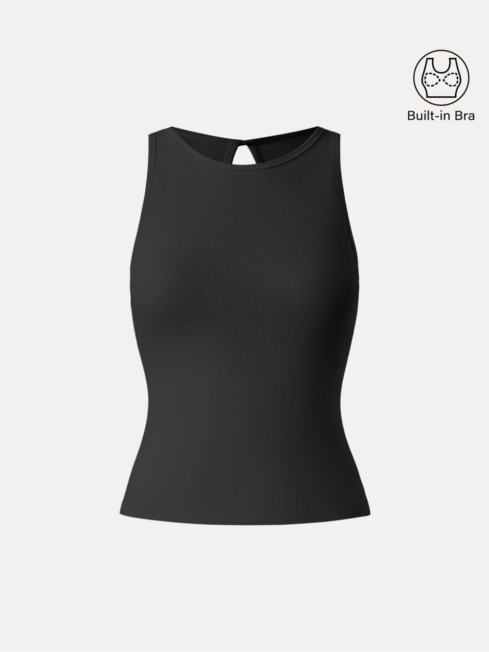 OGL Black Ribbed Crop Tank Top